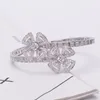 18k gold sliver flower Diamond Bangle bracelets chain Love Designer for women men girl boy couple fashion designer Wedding Party Valentine gifts boy