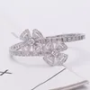 18k gold sliver flower Diamond Bangle bracelets chain Love Designer for women men girl mom daughter luxury couple fashion designer Wedding Party Valentine gifts