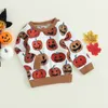 Sweats à capuche Sweatshirts FOCUSNORM 0 4Y Halloween Enfants Garçons Automne T-shirts À Manches Longues Imprimé Citrouille Pull Sweat Hauts 230825