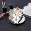 Compact Mirrors Mini Pocket Cosmetic makeup mirror Party Favors Christmas Gift Pearl Crystal Flower Foldable Magnifying Compact Mirror Makeup 230826