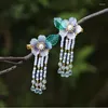 Hair Clips Ink Blue Tassel Hairpin Xianqi Girl Hanfu Traditional Headdress Handmade