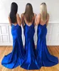 Sexy 2023 Royal Blue Mermaid Bridesmaid Dresses Cheap Spaghetti Open Back Wedding Guest Gown Prom Evening Party Gowns