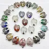 30x25mm arbre de vie alliage pierre naturelle coeur pendentif énergie Rose Quartz opale pour filles femmes cadeau collier fabrication de bijoux en gros