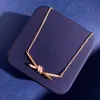 Collana di diamanti di lusso collane di design per donna Collana girocollo a T donne designer spago placcatura in oro gioielli di marca Regalo di San Valentino di Natale spedizione gratuita