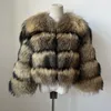 Cappotto da donna in pelliccia finta vera pelliccia di procione Giacca da donna da bambina Cappotto invernale femminile 2023 230826