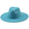 Szerokie brzeg kapelusze wiadra kobiety 95 cm płaska duża jesienna zimowa wełna Feel Fedora Hat Solid Unisex Cotton TTOP Jazz Panama 230825