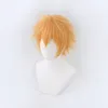 Cosplay Wigs Chainsaw Man Denji Wig Cosplay Costume Golden Kort värmebeständig syntetisk hår Halloween 230826