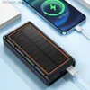 Qi carregador sem fio Solar Power Bank 20000mAh com alto -falante Bluetooth para 14 Samsung Fast Wireless Charge PowerBank Q230826