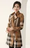 Dames trenchcoats designer luxe mode B nieuwe lichte Britse stijl klassieke grote geruite slanke taille temperamentjurk woon-werkverkeer HUTH