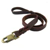 Dog Collars Real Leather Leash Heavy Duty Soft Oily Genuine Braided Training Lead For Medium Large Dogs