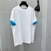 T-shirts pour hommes Couleur unie Hommes et femmes Couples Col rond Vert Bleu Blanc Double Contraste Casual Bride de haute qualité à manches courtes