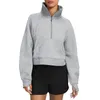 LL-220912 Femmes exercice Yoga tenue vêtements de Fitness entraînement sweat-shirt vêtements de sport vestes en plein air décontracté adulte course à manches longues pull col montant