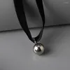Colares de pingente preto gargantilha colar bola veludo para mulheres gótico punk pescoço jóias
