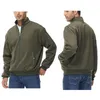 Men's Hoodies Men Spring/Autumn Casual Sweatshirts With Quarter-Zip Loose Fit Warm Fleece Pullover Stand Collar Streetwear