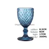 Wine Glasses Wholesale 240Ml 300Ml 4Colors European Style Embossed Stained Glass Lamp Thick Goblets Drop Delivery Home Garden Kitche Dh81Z