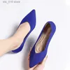 Spring and Shoes Dress autumn fashion leisure Women's flat pointed knitting elastic comfortable boutique shoes T230826 f432