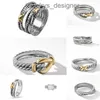 DY Ringen Twisted Vrouwen Gevlochten Designer Mannen Mode-sieraden voor Cross Klassieke Koperen Ring Draad Vintage X Engagement Anniversary Gift