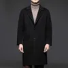 Cappotto da uomo in lana double face autunno e inverno colletto da abito in pura lana giacca a vento spessa da lavoro medio lunga