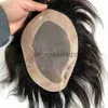 Syntetiska peruker Mono Base Toupee Men Indian Natural Hair Wig For Men Toupee Men's Wig Many Wigs For Man Hairpiece Mens Hair Replacement System X0826