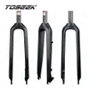 Horquillas para bicicletas TOSEEK Matte 3K Fibra de carbono Horquilla de montaña 1/1/8 "Freno de disco rígido MTB Bicicleta 26 27 5 29er Tubo recto 28 6 mm 230825