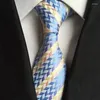 Бабочка модные бизнес -бизнес формальный работа шелковая мужская полоса галстука сетка новинка синяя черная белая мужская вечеринка по случаю дня рождения галстуки для мужчин