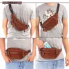 Waist Bags Fashion Men Genuine Leather Fanny Bag for Phone Pouch Male Leather Messenger Bags Brand Fanny Pack Male Travel Waist Bag Men 230825