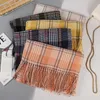 Scarves Winter Cashmere Plaid Scarf Female Warm Shawl Wrap Luxury Brand Fringe Large Bandana Autumn Men's Scarves Thick Blanket Foulard 230826