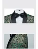 Men s Suits Blazers Mens Green Luxury 3 Pieces Suit Slim Fit Single Button Dress Blazer Vest Pants Set Floral Pattern Party Prom Stage Tudexo 230826