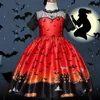 Cosplay Halloween Magic Witch Girls Costume Ghost Bat Dark Carnival Party Dress för 3 10 år barn Disfraz 230825