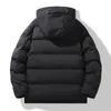 P-RAデザイナーブランドメンズジャケット秋のファッション濃厚暖かい綿ジャケットフード付きコートショートワークウェアアウターパンダウンコットンジャケットコート
