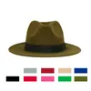 Brede rand hoeden emmer Vintage Unisex wol Jazz grote vilt Cloche Cowboy Panama Fedora hoed voor vrouwen MenTrilby Derby Fedoras 230825