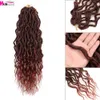 Human Hair Bulks Goddess Faux Locs Crochet Hair With Curly Ends Wavy Queen Locs Pre-Looped Synthetic Ombre BraidS Hair Extensions Afro Dreadlocks 230826