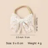 Hair Accessories Lace Embroidery Bow Baby Headband Born Infant Nylon Elastic Bands Headwear Girls