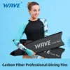 Set karbon fiber profesyonel yüzme yüzgeç yetişkin şnorkel ayak paletler uzun dalış yüzgeçleri su spor portatif hafif ekipman