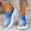 Dress Shoes Mixed Color Knitted Sneakers Women 2023 New Slip on Platform Vulcanize Shoes Woman Plus Size Non Slip Walking Shoes Sizes 35-43 T230826