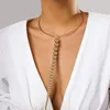 Collier ras du cou en Y pour femmes, couleurs or argent, longue chaîne de perles en métal, bijoux