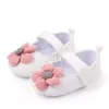 Chaussures de premiers pas pour bébés filles, pour nouveau-né, printemps-automne, grande fleur, semelle souple, antidérapantes, chaussures de berceau, L0826