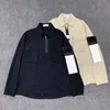 Mens Jacket Button Up Shirt Designer Spring Fall Series of Workwear Shirts Men and Women with the Same Loose Solid Color Sleeve Badge Jackets FHV6