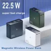 20000 mAh Bank Magnetyczny bezprzewodowy PowerBank PD Szybka ładowarka Przenośna ładowanie baterii zewnętrznej dla laptopa 14 13 Q230826