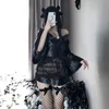 Sexy Pyjamas Dessous Dunkler japanischer Kimono Blake Nachtkleid Cosplay Kostüme Kleidung Durchsichtiges Spitzennachthemd Kawaii 230825