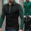 Camisetas masculinas moda primavera e outono casual manga longa para homens camisa de compressão alta treino solto ajuste