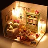 Doll House Accessories Doll House Furniture Diy Dollhouse DIY Cabin Mini House Handmade Assembly Model Romantic Summer Lazy Blossoming Half Summer 230826