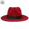 Brede rand hoeden emmer Vintage Unisex wol Jazz grote vilt Cloche Cowboy Panama Fedora hoed voor vrouwen MenTrilby Derby Fedoras 230825