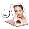 Compacte spiegels 3 kleuren lichtmodi Cosmetische spiegels Opklapbaar Led verlicht touchscreen Make-upspiegel Oplaadbare USB Opvouwbare compacte spiegel 230826