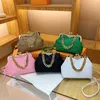 Factory Sales Women Shoulder Bags 5 Color Solid Color Embossed Leather Handtas Elegant Rhombic Retro Pinch Chain Bag Metal Curving Fashion Backpack 12877#