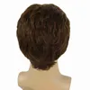 Perruques synthétiques GNIMEGIL perruques synthétiques pour hommes perruque courte avec frange mode coiffure perruque brune coupe de cheveux naturelle remplacement de cheveux perruque en couches x0826