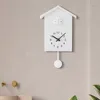 Väggklockor fågel gök design kvarts hängande klocka vardagsrum dekorationer kontorsdag timer dekoration modern kort