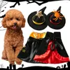 Hondenkleding Ademend Pet Cape Verstelbare Halloween-kostuumset voor honden Katten Tovenaarshoed Mantelaccessoires