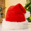 Rode Pluche Kerstmuts Cartoon Kerstman Caps Xmas Party Cosplay Hoeden Kerstversiering Volwassenen Winter Dikker Cap TH0110
