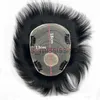 Perruques synthétiques Perruque pour hommes Perruque de cheveux humains épais avec PU autour du système de remplacement de cheveux Perruque de cheveux prothétiques Pièces masculines pour hommes Calvitie x0826